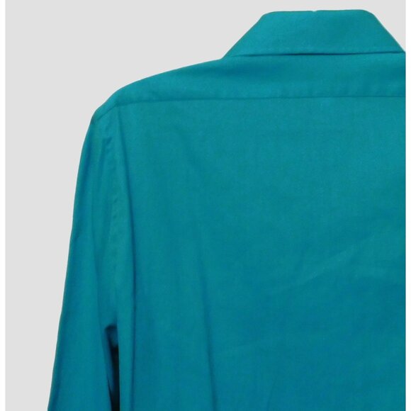 Van Heusen Shirt Mens L16.5 34/35 Turquoise Flex Collar Long Sleeve Wrinkle-Free - Picture 4 of 7
